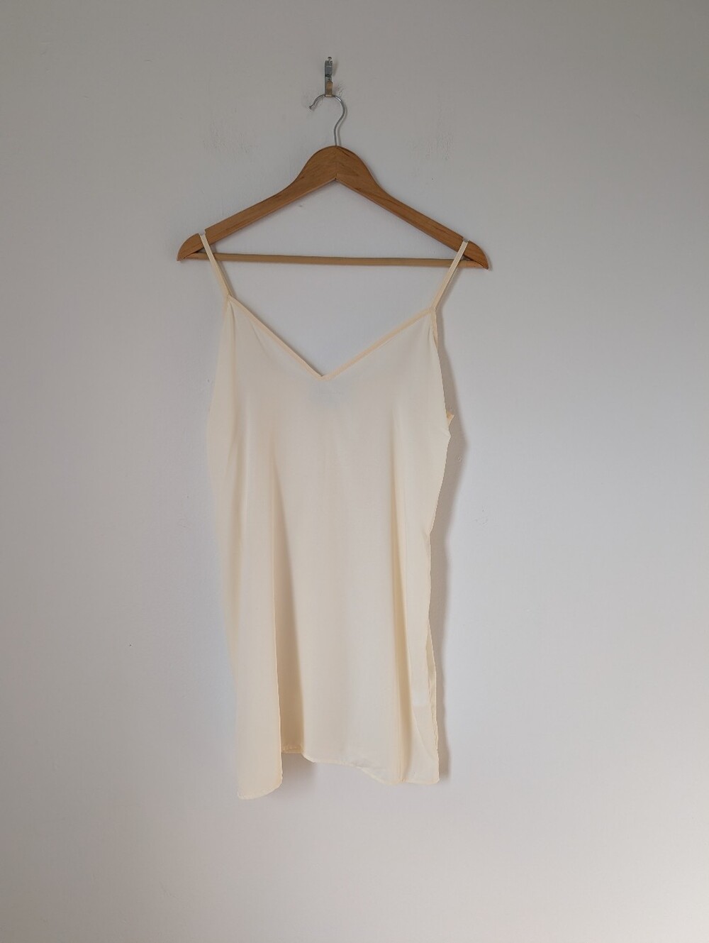 Amour Vert Ivory Off White V-neck Recycled Polyester Slip Mini Dress
